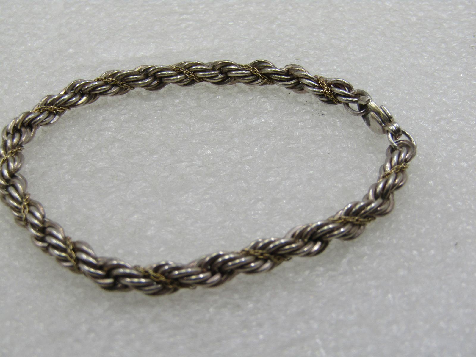 Vintage Sterling 4.5mm Twisted Rope Chain Bracelet, 7-1/8" - 2