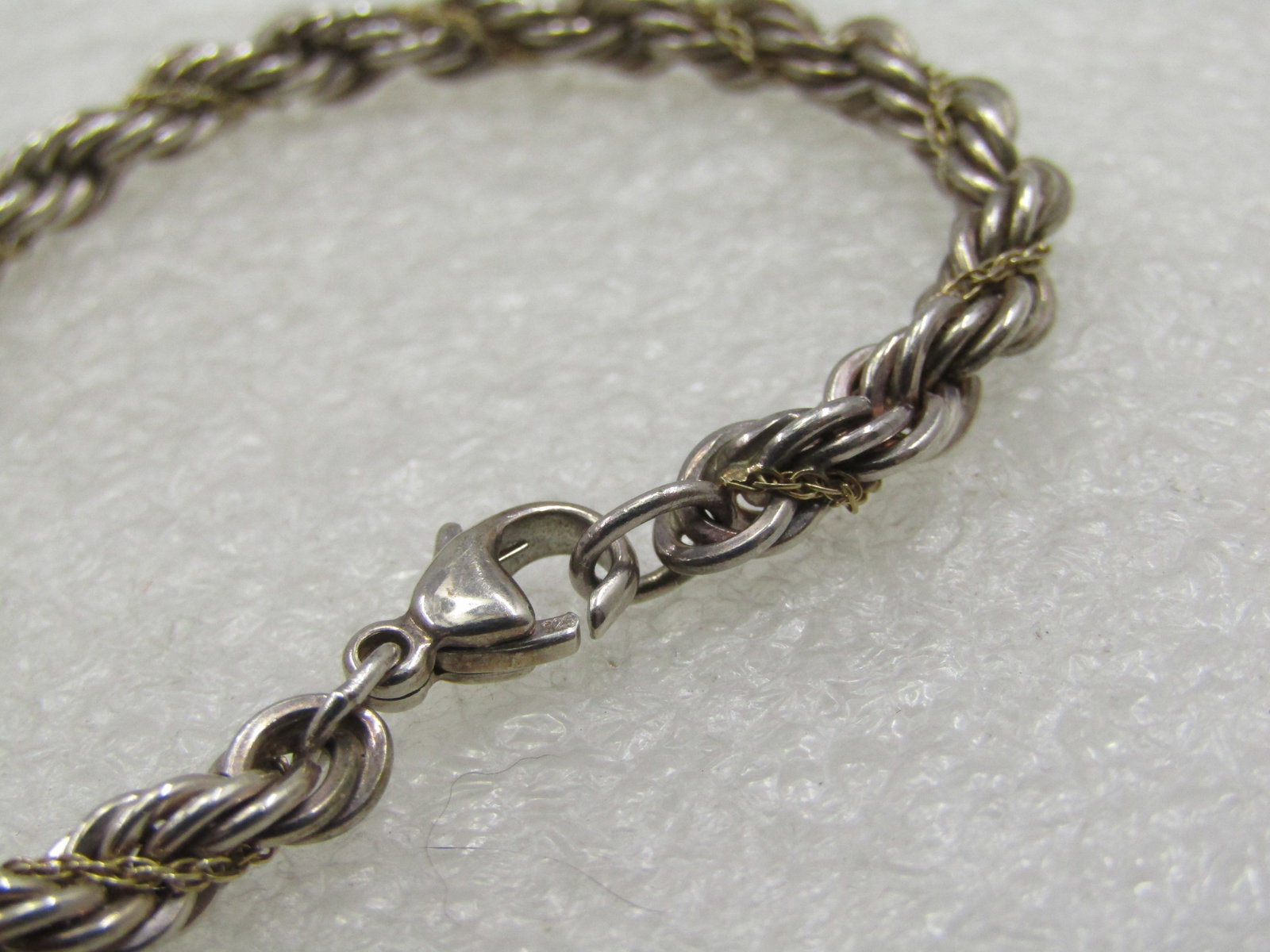 Vintage Sterling 4.5mm Twisted Rope Chain Bracelet, 7-1/8" - 4