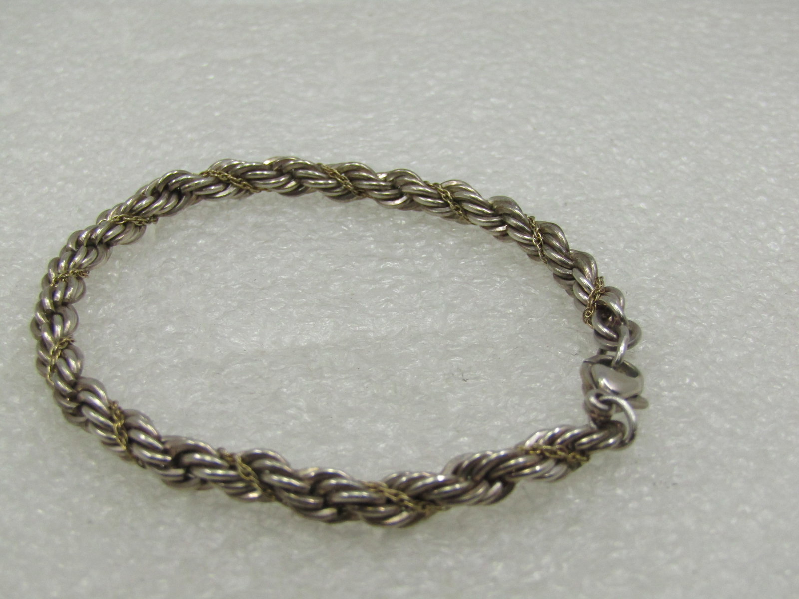Vintage Sterling 4.5mm Twisted Rope Chain Bracelet, 7-1/8" - 5