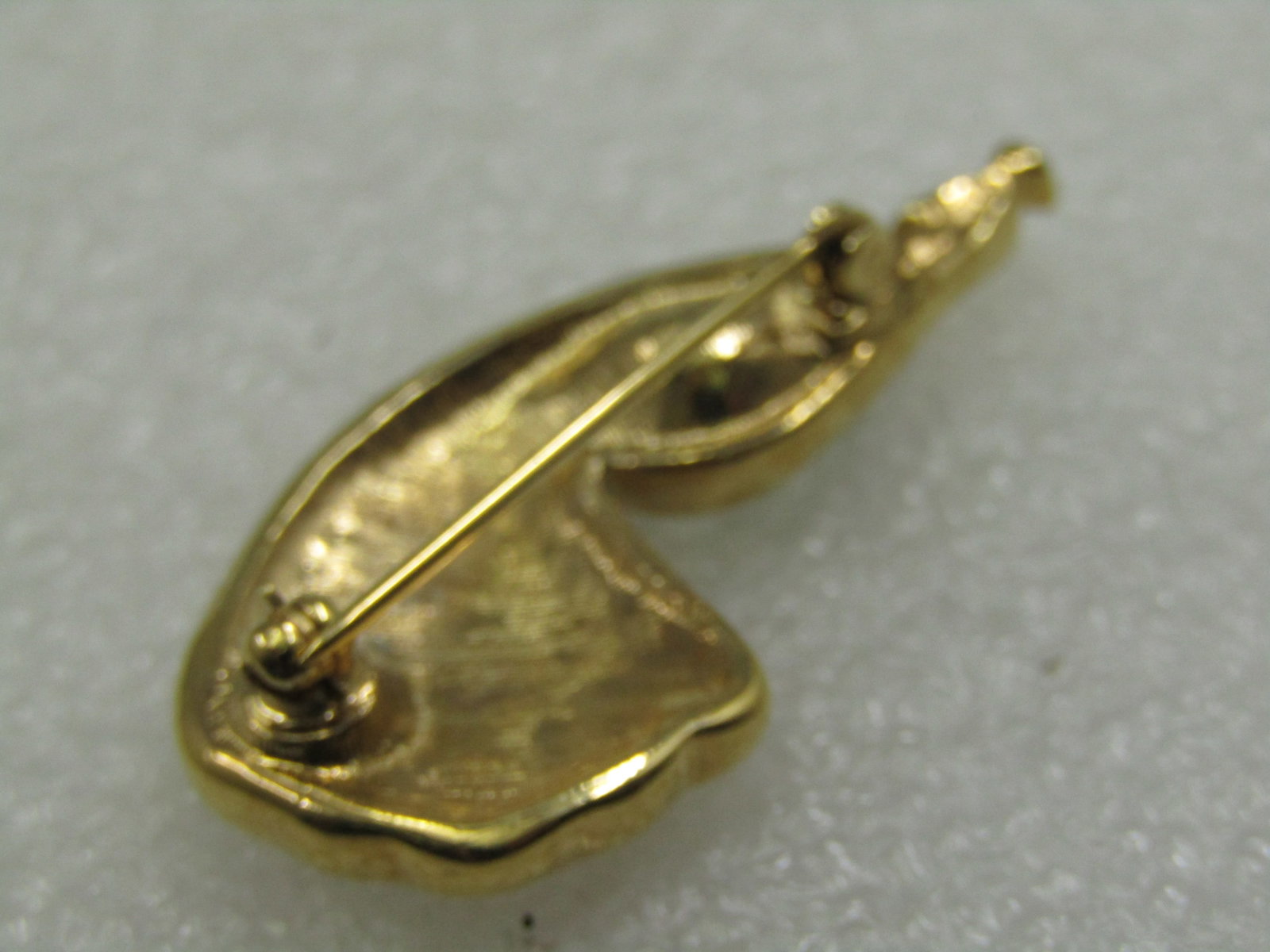 Vintage Rhinestone Peacock Brooch, 1.75", Gold Tone, 1970's-1980's - 4