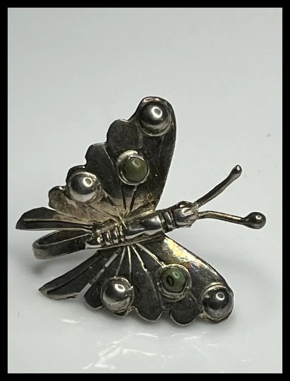 Vintage Sterling Silver MEXICO Butterfly Screw Back Earrings - 3