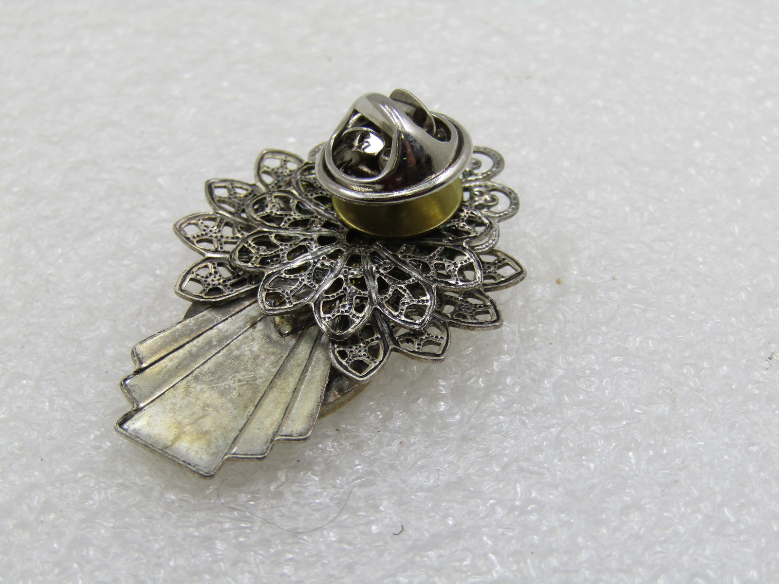 Vintage Filigree Aunt Angel Brooch, Silver Tone, 1.5" - 3