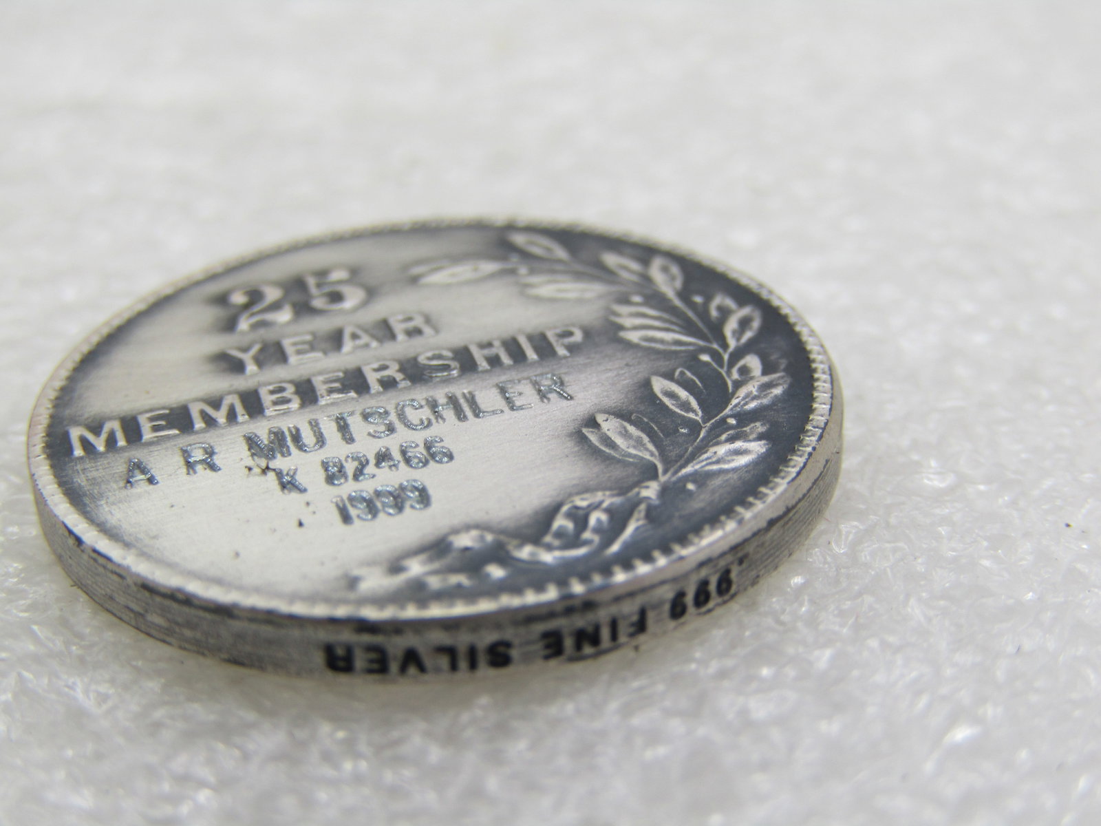 .999 Silver 25 Year Membership American Numismadic Association Coin, 1999 - 4