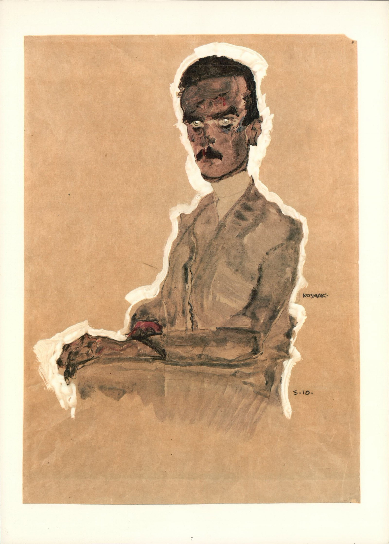 Schiele Lithograph 7 Portrait of Eduard Seated 1968: Title: Schiele Lithograph 7 Portrait of Eduard Seated 1968 Description: Artist:Egon Schile Title:Portrait of Eduard seated Medium:Lithograph - 7 Marks:Signed in plate Printed:1968 by Max Jaffe,