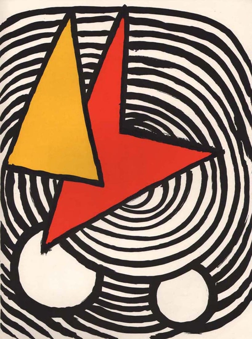 Calder Original Lithograph DM47201 Derriere le Miroir 1973: Title: Calder Original Lithograph DM47201 Derriere le Miroir 1973 Description: Artist: Alexander Calder Country: USA Title: Untitled - DM47201 Medium: Original Lithograph Marks: Not signed not