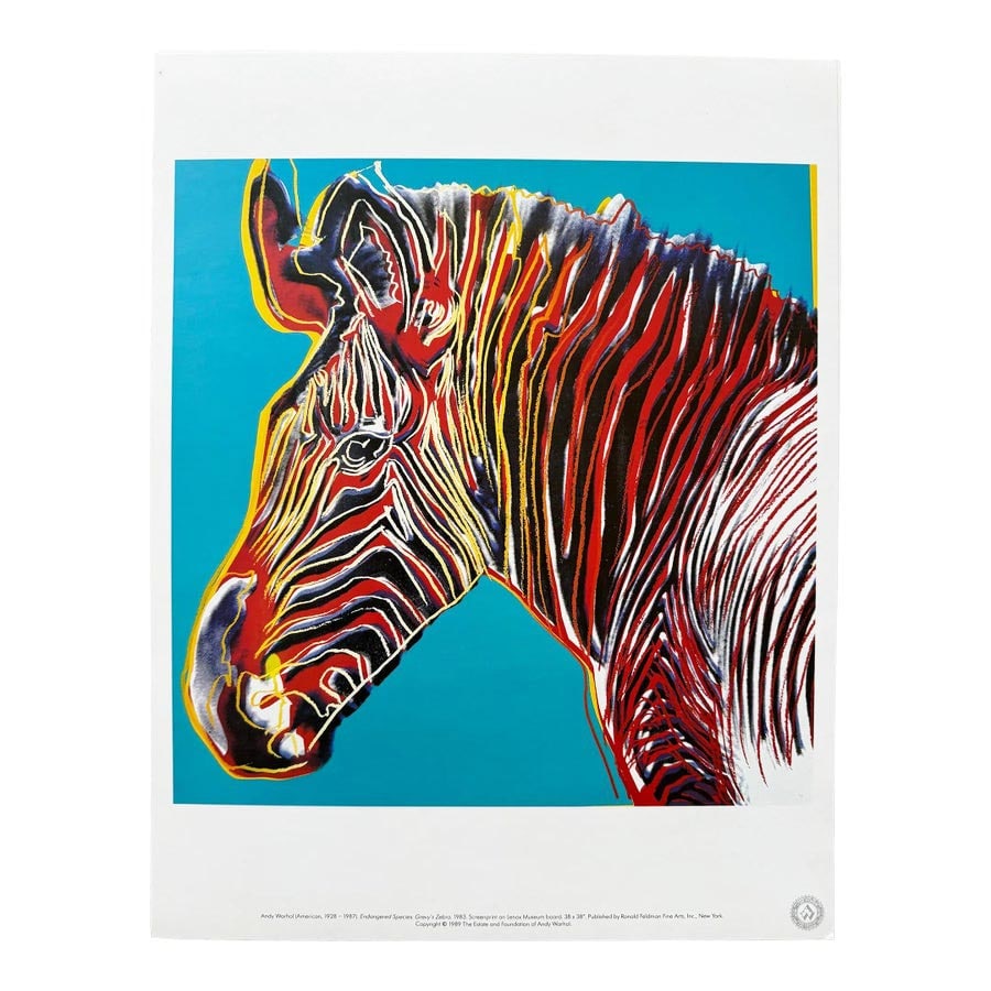 Andy Warhol Pop Art Gravy Zebra 1983: Title: Andy Warhol Pop Art Gravy Zebra 1983 Description: Artist: Andy Warhol Country: USA Title: Gravy Zebra 1983 Printed: Offset in 1983, in Germany Marks: Not signed, not numbered Paper Size: 12.50 