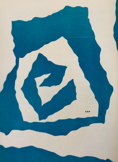 Jean Arp Original Woodcut DM0233 1950: Title: Jean Arp Original Woodcut DM0233 1950 Description: Artist: Jean Arp Country: France Title: Untitled - DM0233 Medium: Original Woodcut Marks: Not signed, not numbered Published: 1950 in/ France 