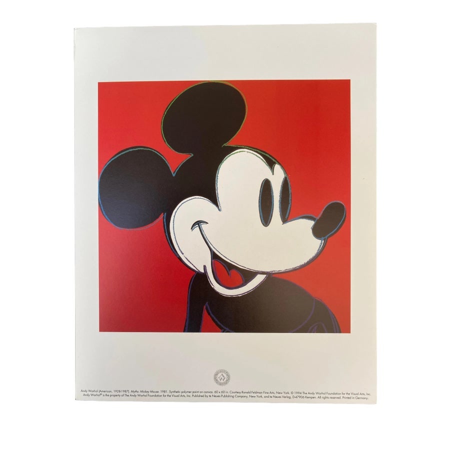 Andy Warhol Pop Art Myths Mickey Mouse-3 1992: Title: Andy Warhol Pop Art Myths Mickey Mouse-3 1992 Description: Artist: Andy Warhol Country: USA Title: Myths Mickey Mouse -3 Printed: Offset in 1992, in Germany Marks: Not signed, not numbered Pape