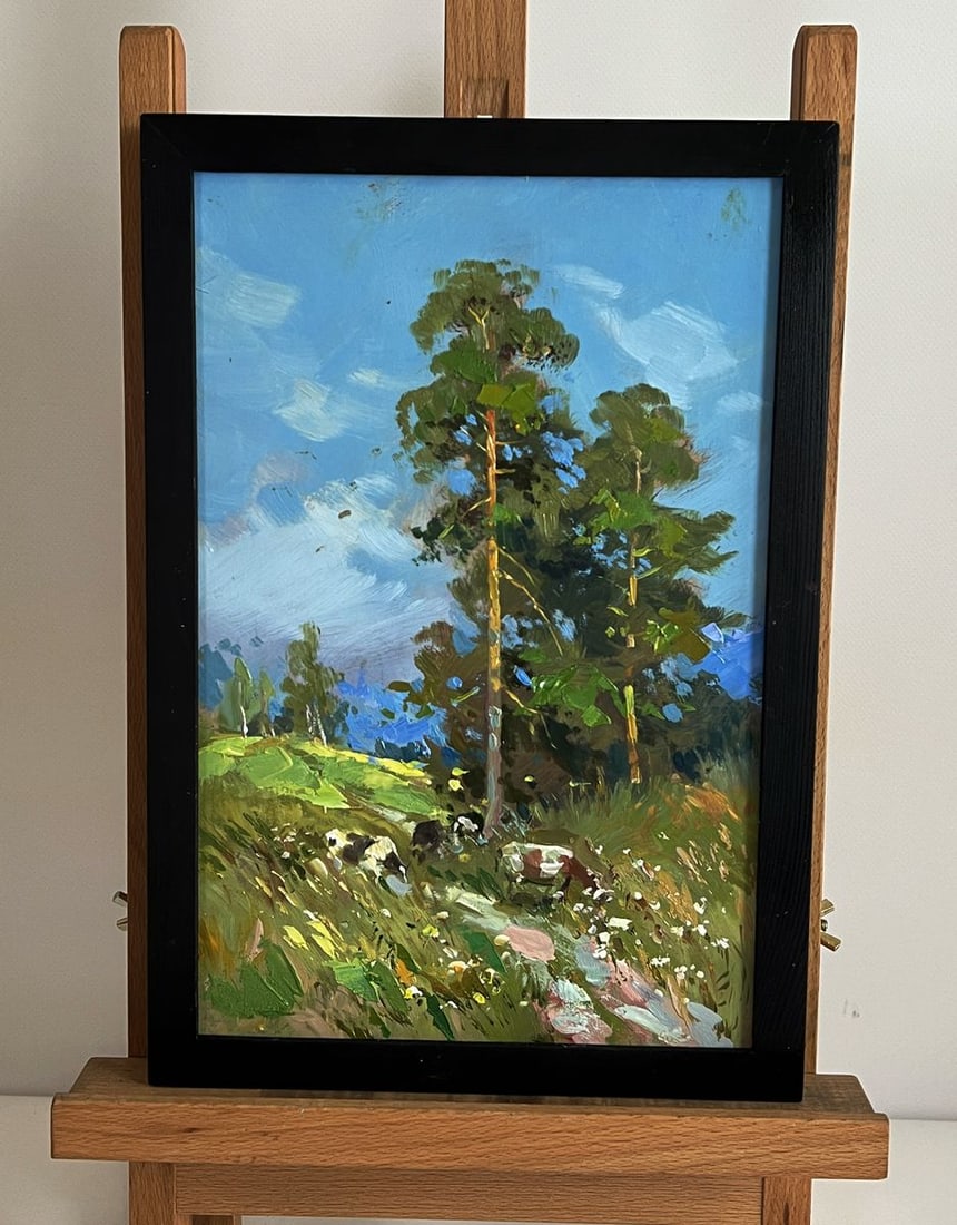 Oil painting Cows walking in nature Yuriy Suprunchuk: Title: Oil painting Cows walking in nature Yuriy Suprunchuk Description: AAA6093*** ABOUT THIS PAINTING **** TITLE: "Cows walking in nature"* ARTISTS: Yuriy Suprunchuk* SIZE: 30x20 cm/11.81x7.87 inche