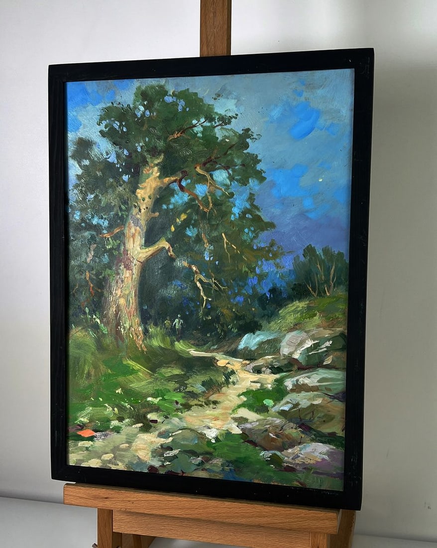 Oil painting Daytime road into the forest Yuriy Suprunchuk - 2