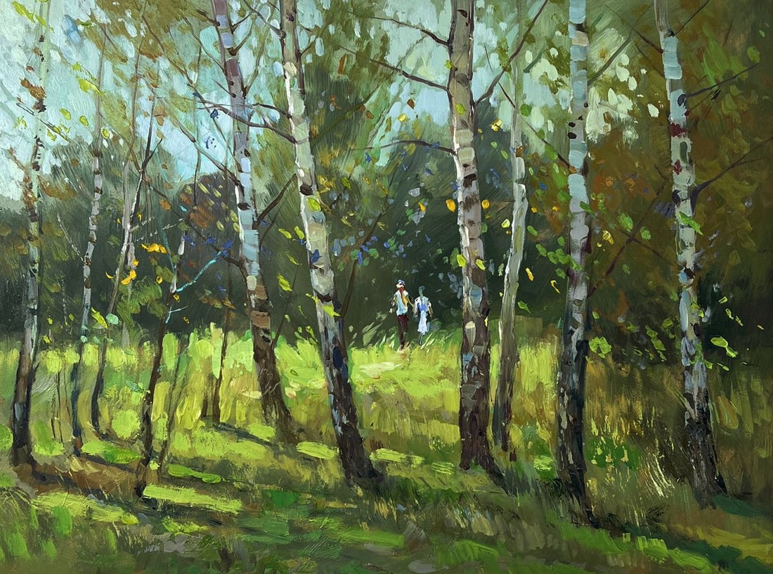 Oil painting A walk among the birches Yuriy Suprunchuk - 3