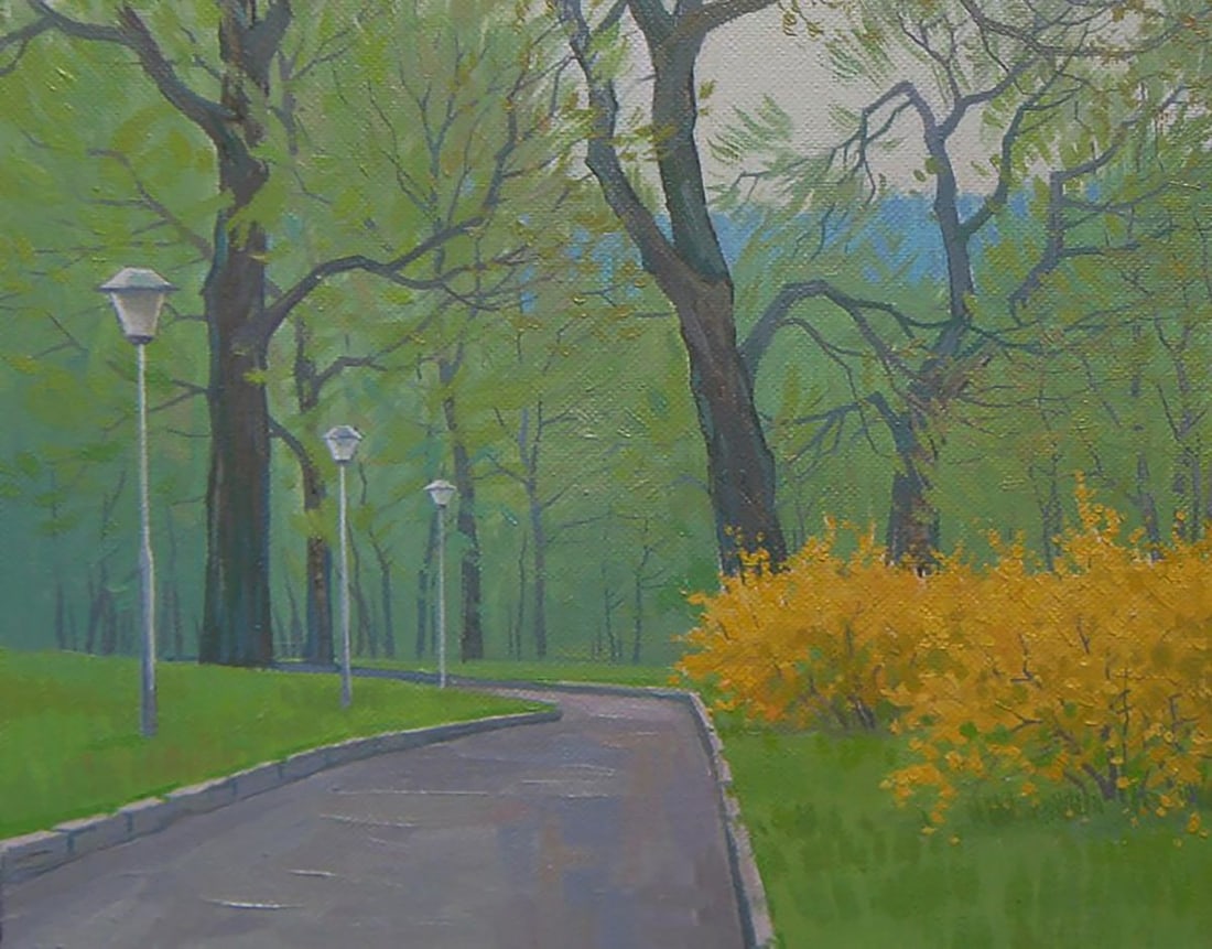 Oil painting Spring City Park Valery Savenets - 3