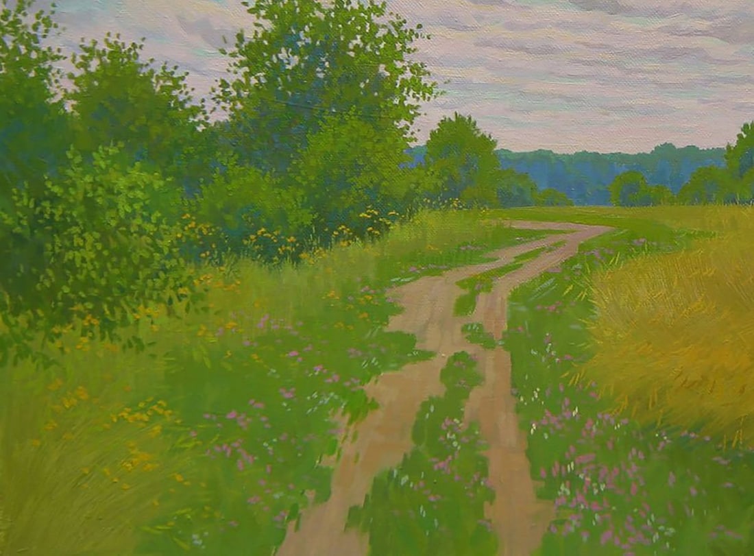 Oil painting Road through the meadows Valery Savenets - 3