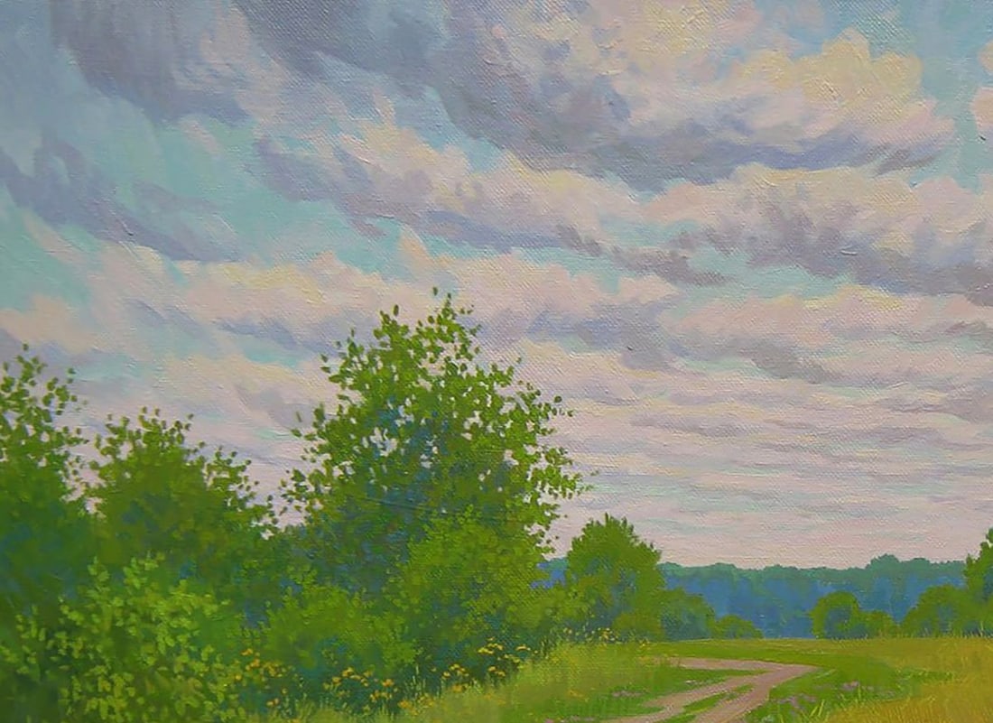 Oil painting Road through the meadows Valery Savenets - 4