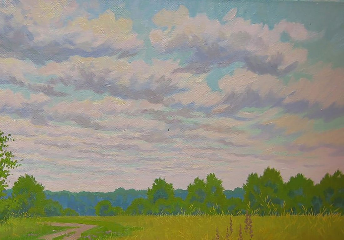 Oil painting Road through the meadows Valery Savenets - 5