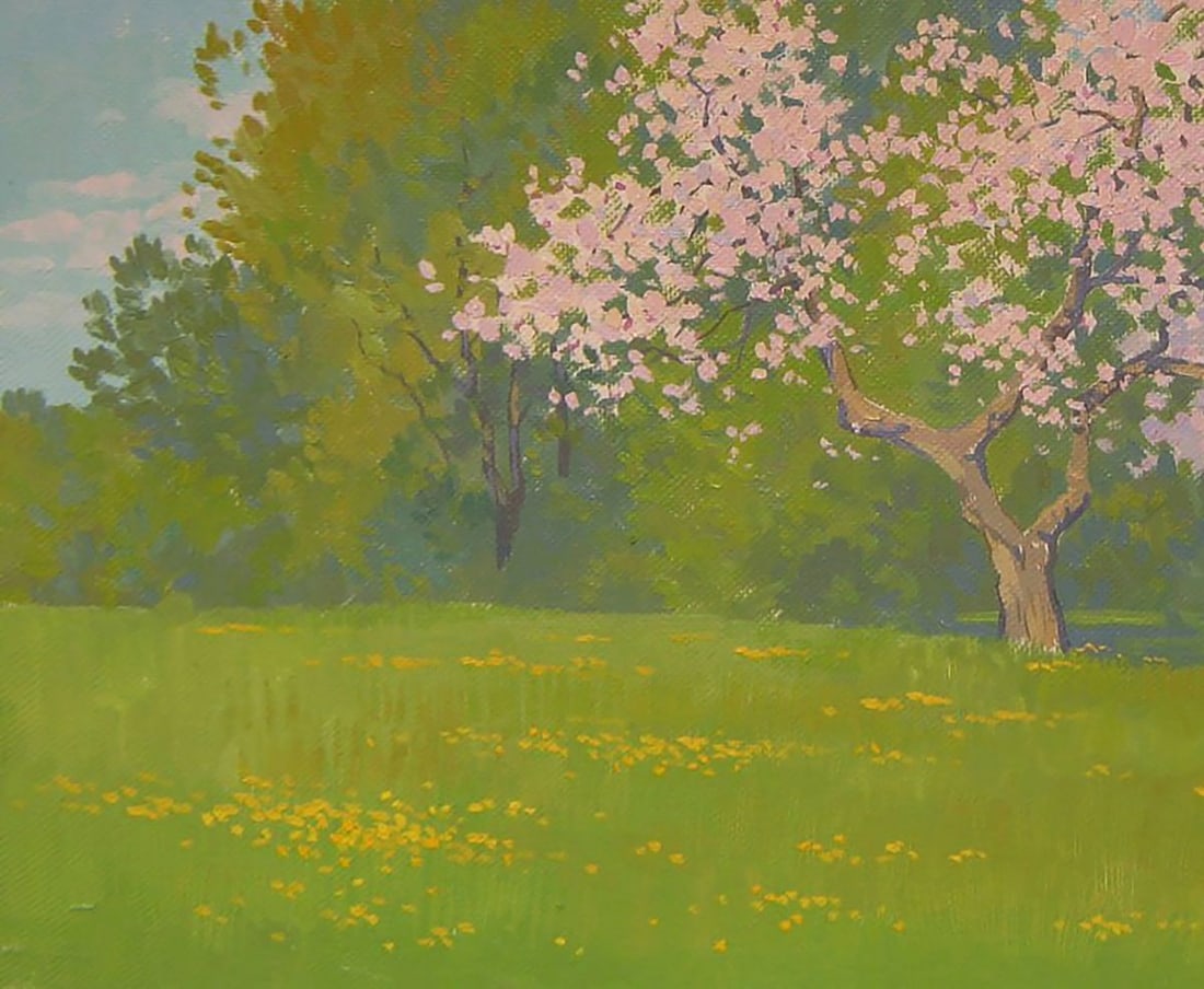 Oil painting The old apple tree is blooming Valery Savenets - 3
