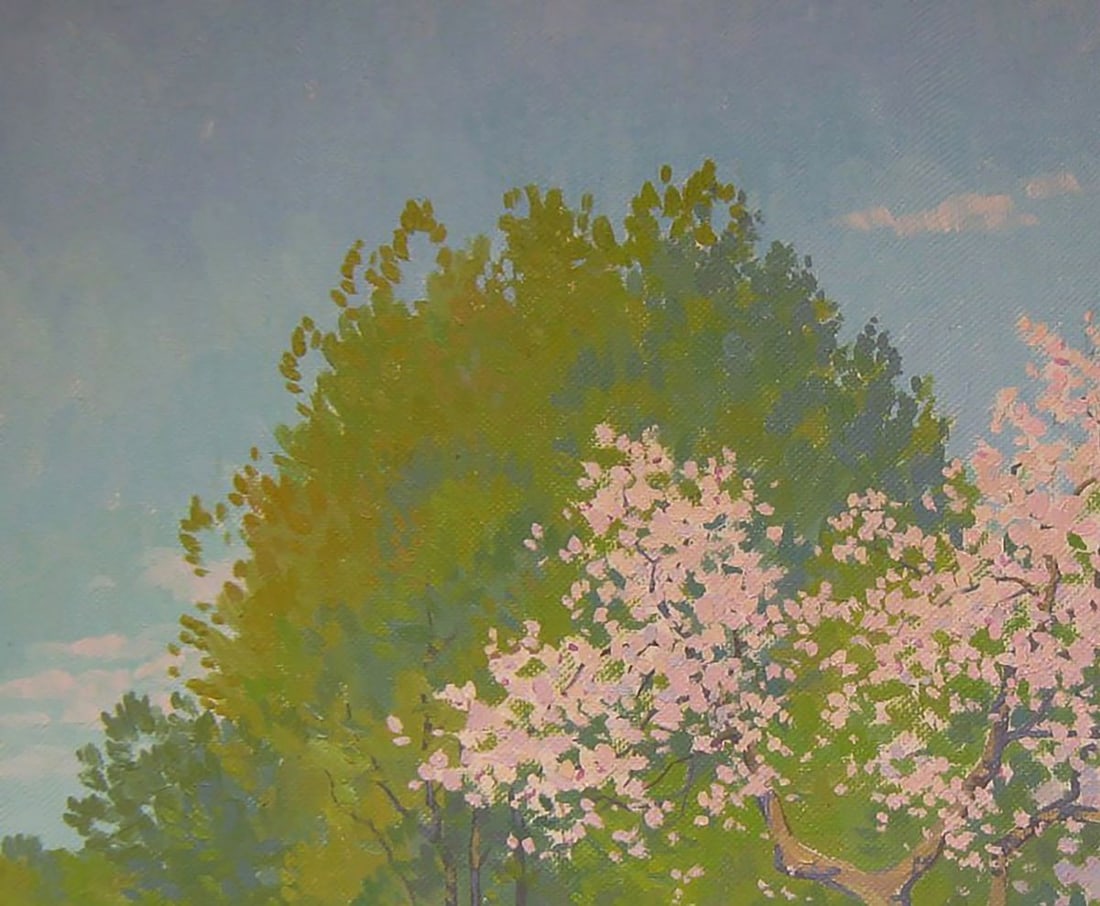 Oil painting The old apple tree is blooming Valery Savenets - 4