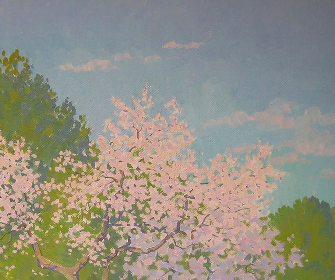 Oil painting The old apple tree is blooming Valery Savenets - 5