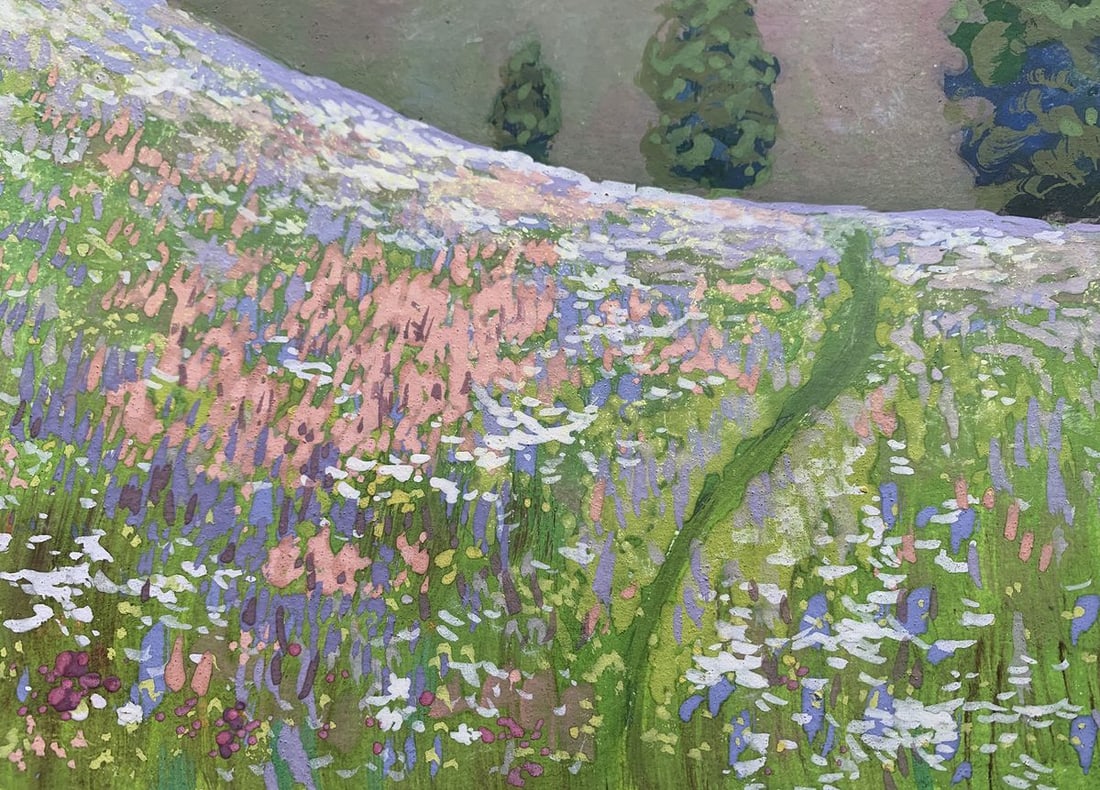 Pastel painting Walking through a flower field IvanTsyupka - 4