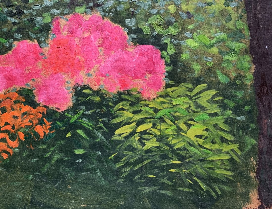 Oil painting Flowers among the forest leaves Ivan Tsyupka - 2