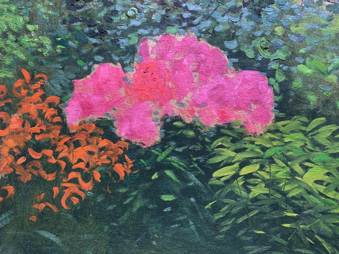 Oil painting Flowers among the forest leaves Ivan Tsyupka - 4