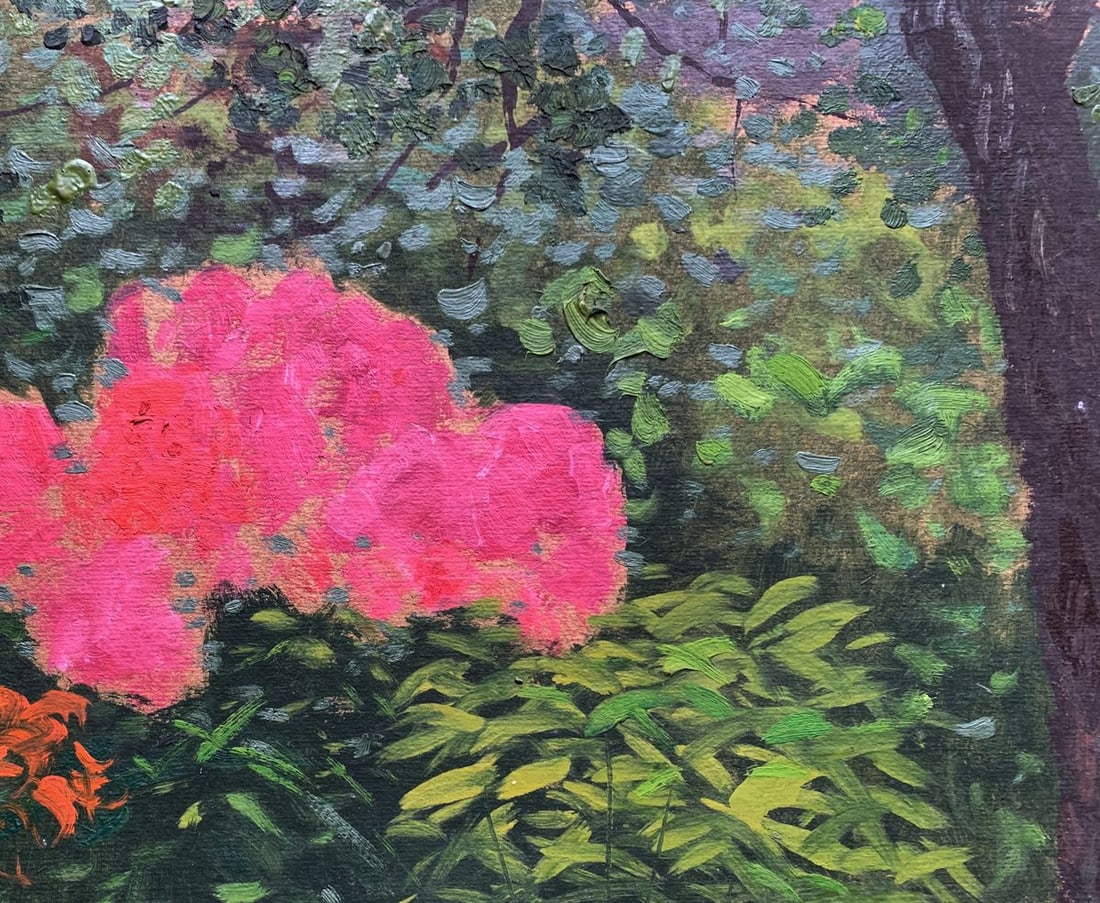 Oil painting Flowers among the forest leaves Ivan Tsyupka - 5