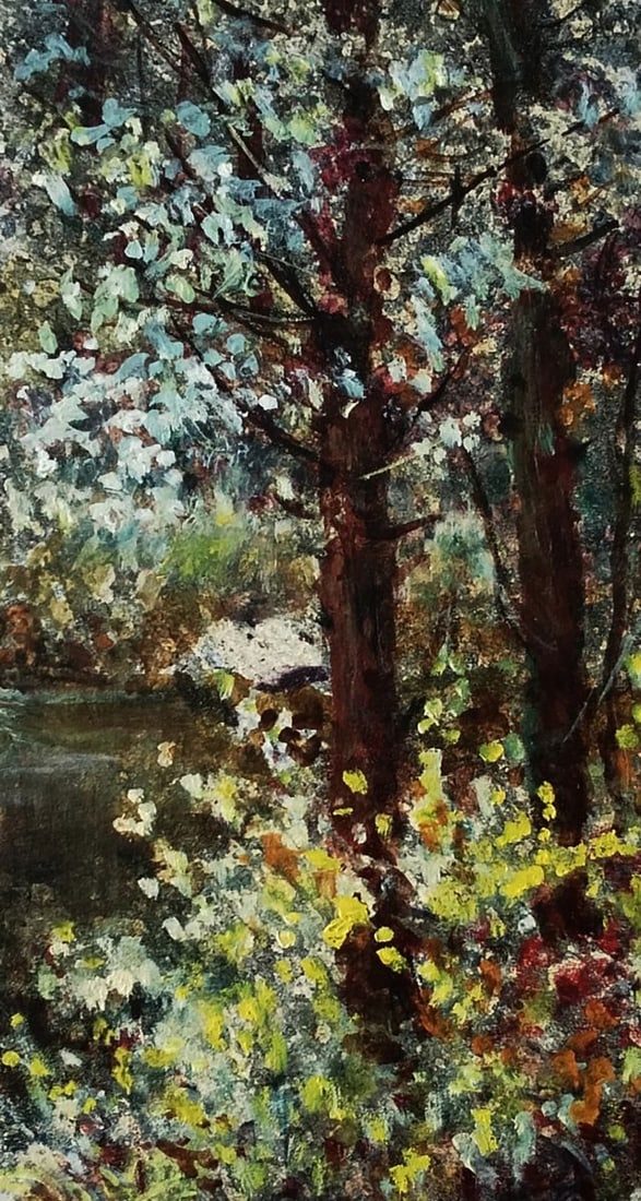 Oil painting Trees quietly undress in the wind Vitaly Duhnevich - 5