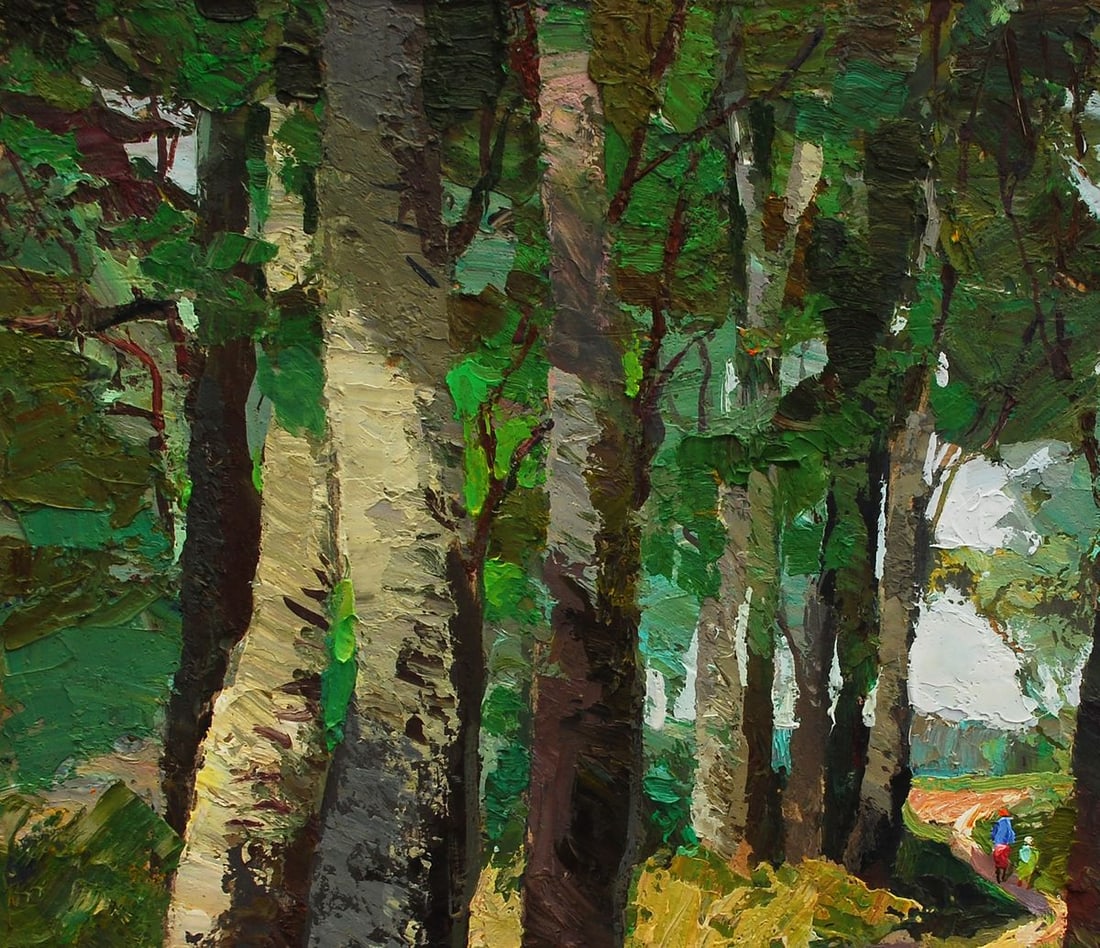 Oil painting Aspen day and the rustle of leaves Egor Shvachunov - 2