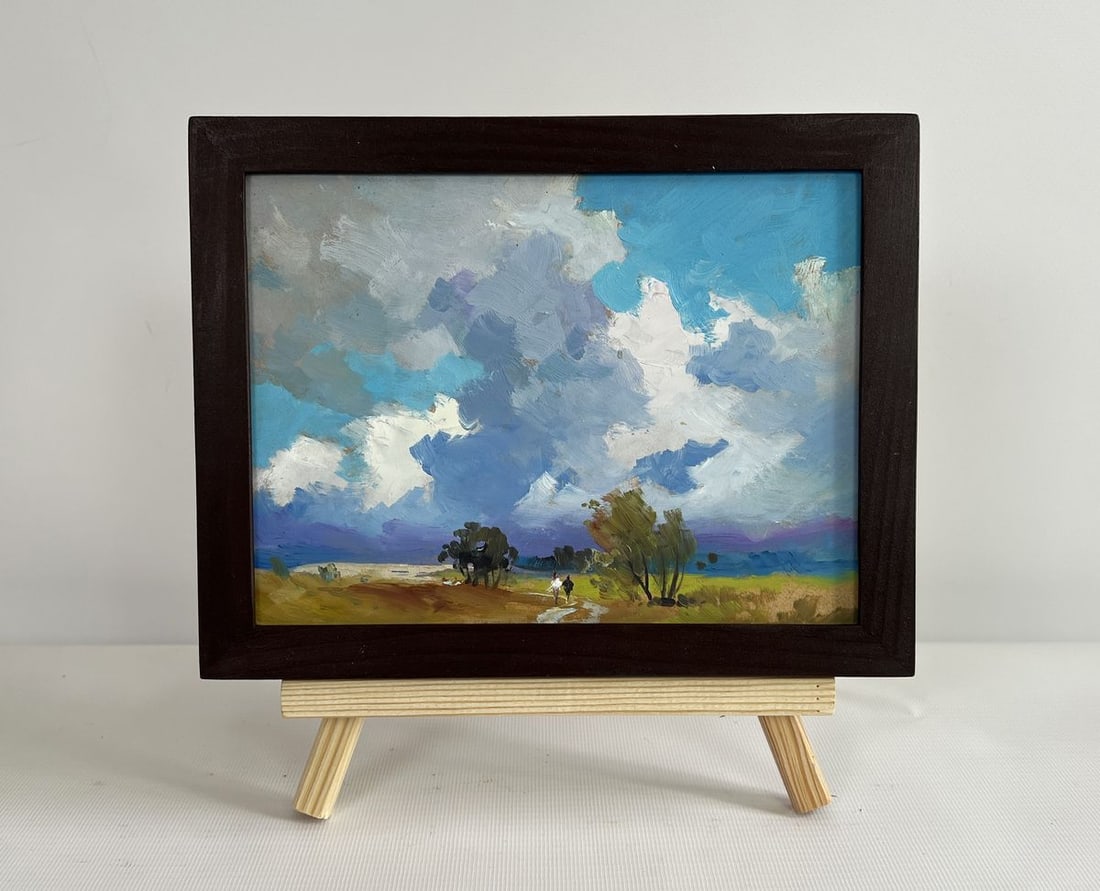 Oil painting Walking through a summer field Yuriy Suprunchuk: Title: Oil painting Walking through a summer field Yuriy Suprunchuk Description: AAA4418The painting "Walking Through a Summer Field" captures the vast beauty of an open landscape under a dynamic