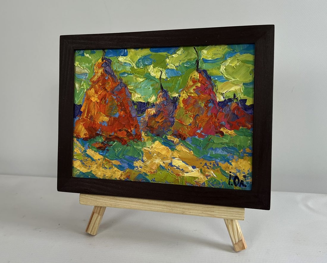 Oil painting Haystacks in the field Alex Kalenyuk - 2