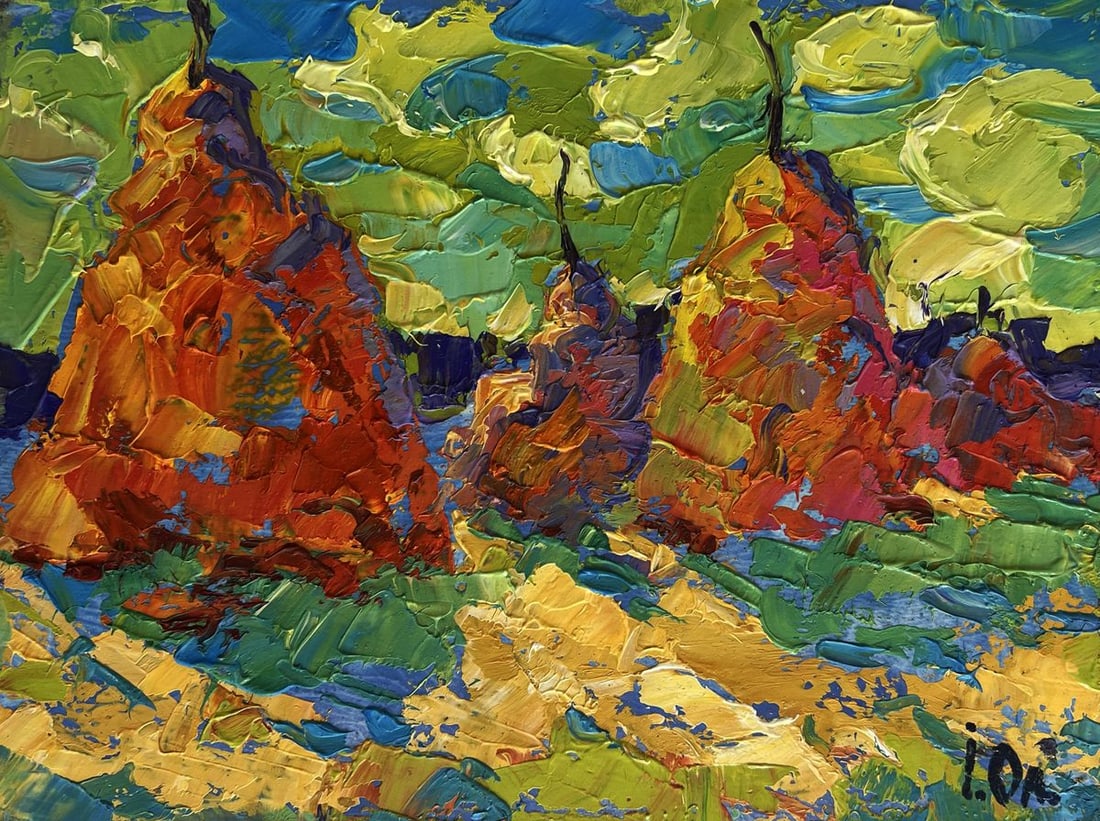 Oil painting Haystacks in the field Alex Kalenyuk - 3
