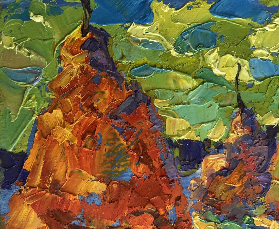 Oil painting Haystacks in the field Alex Kalenyuk - 5