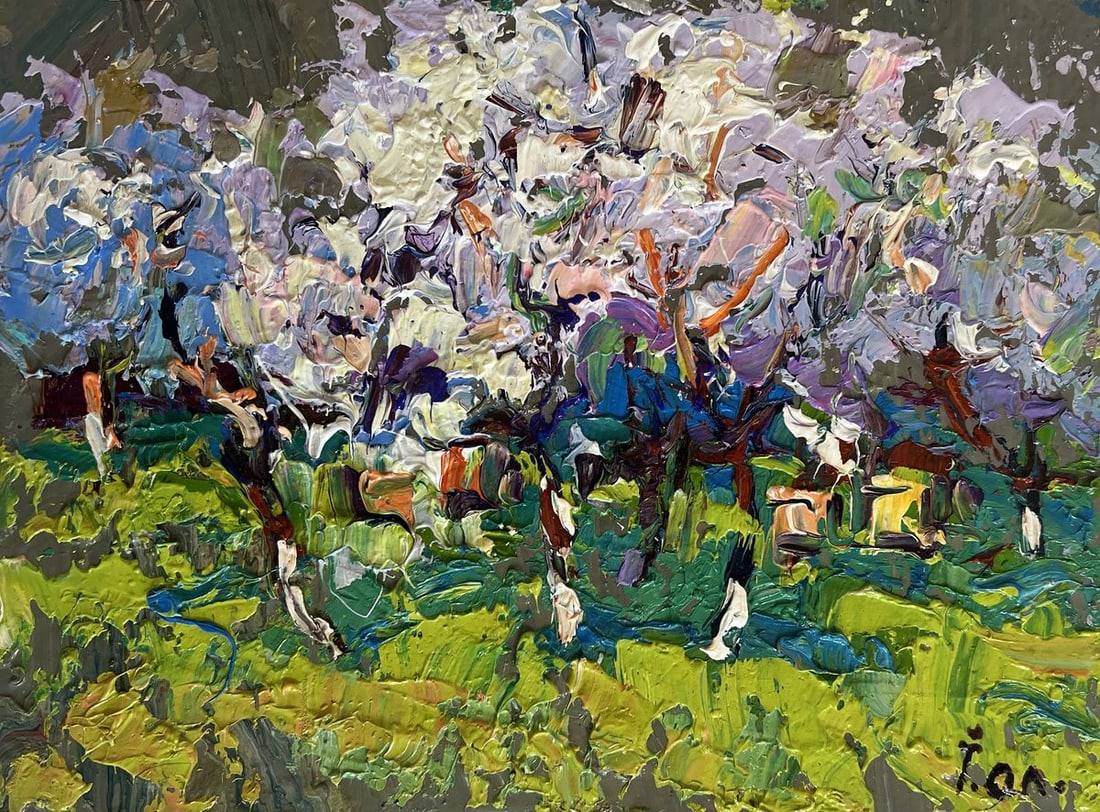 Oil painting The gardens are blooming Alex Kalenyuk - 3