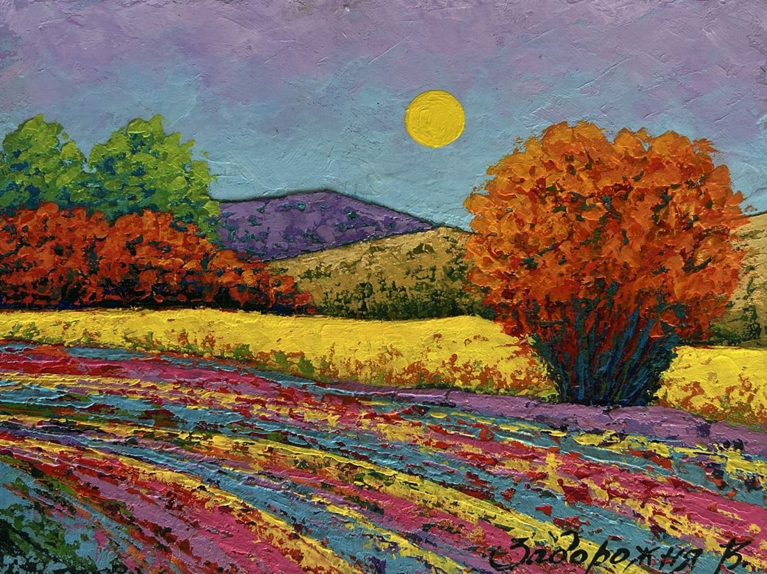 Oil painting Flower fields near the plains V. Zadorozhnya - 3