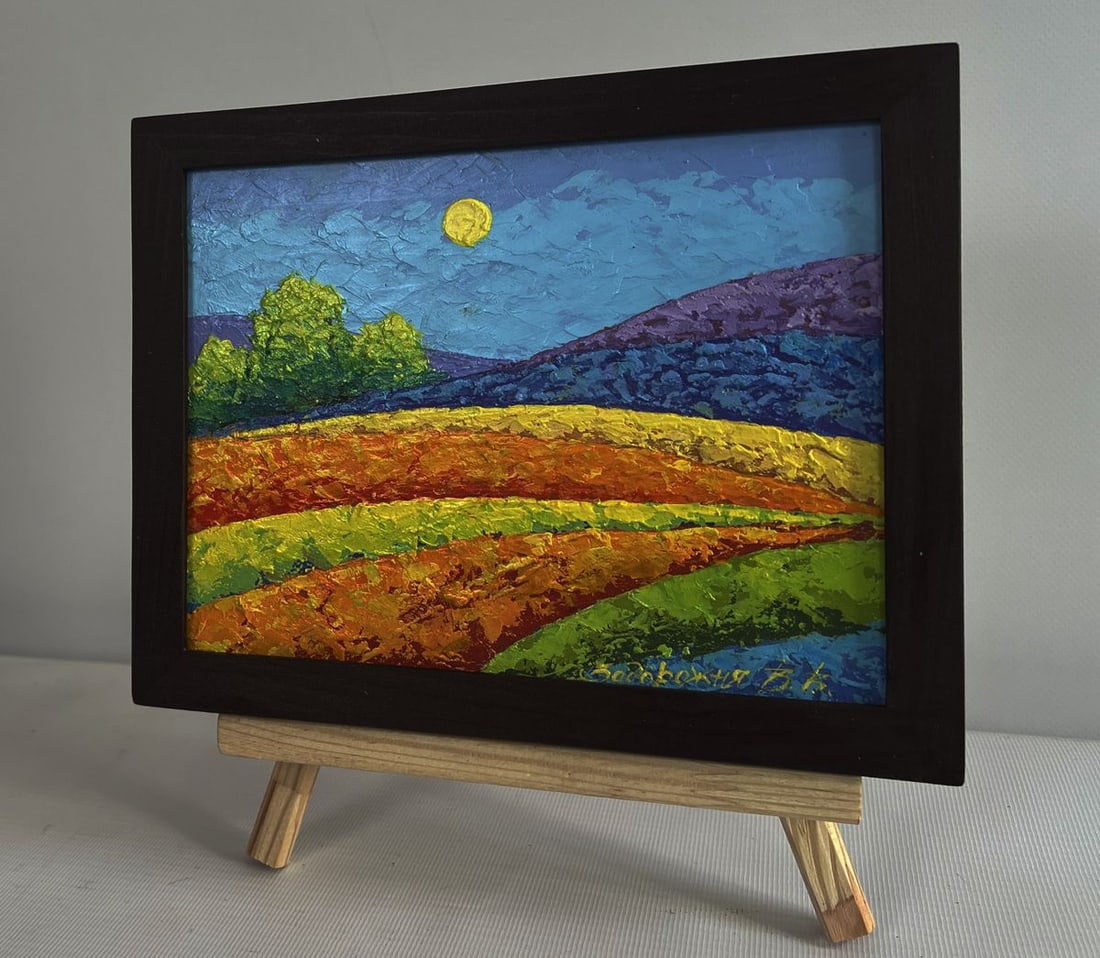 Oil painting In the field observing beauty V. Zadorozhnya - 2