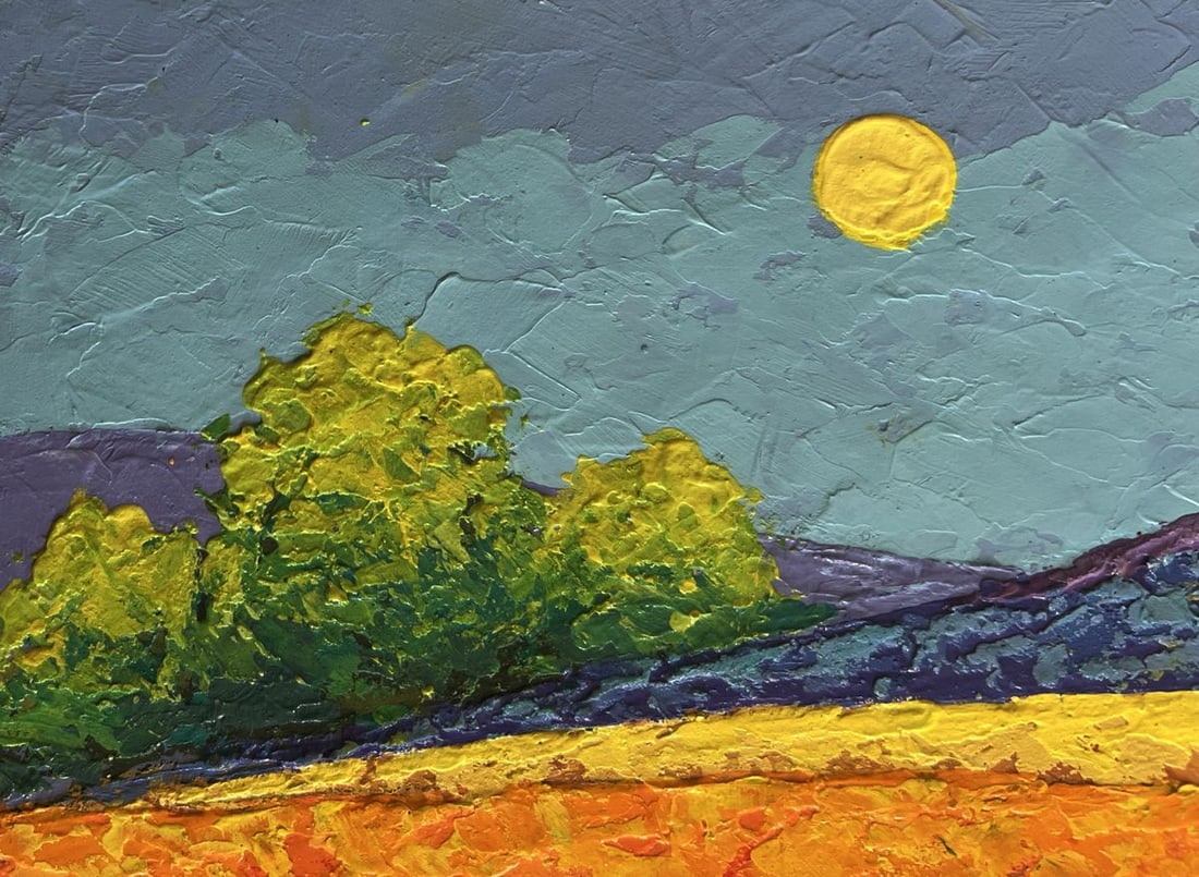 Oil painting In the field observing beauty V. Zadorozhnya - 5