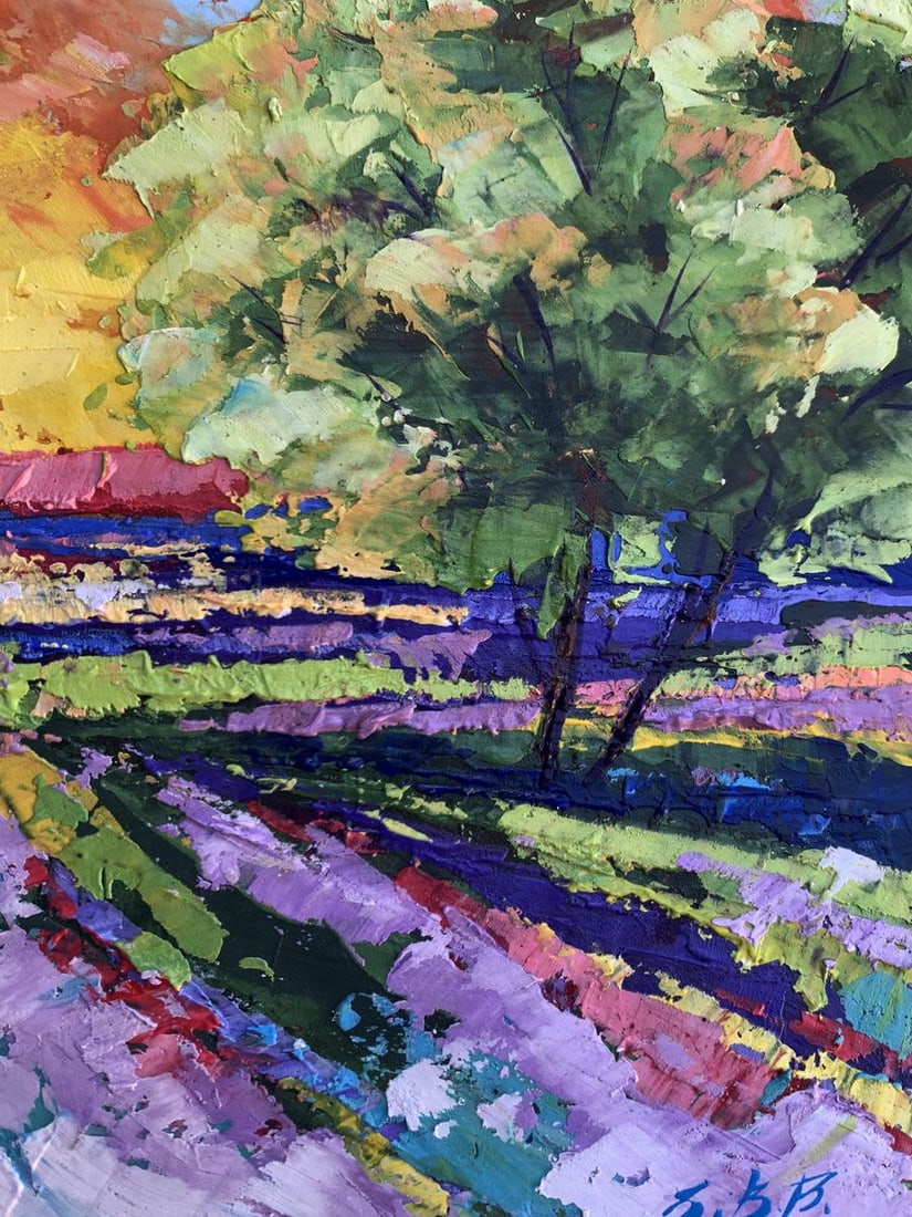 Oil painting Sunset in the field V. Zadorozhnya - 10