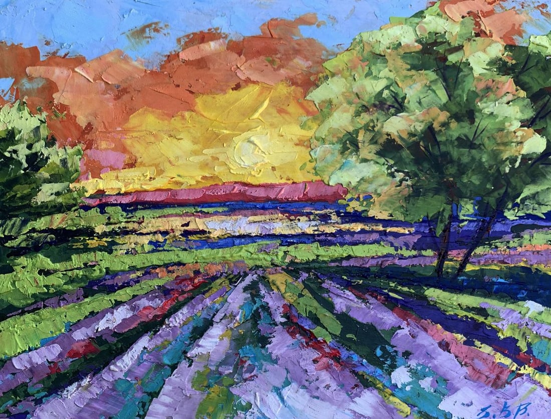 Oil painting Sunset in the field V. Zadorozhnya (1 of 12)
