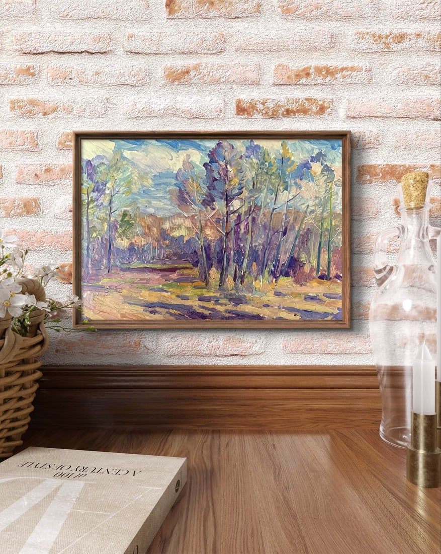 Oil painting Hot day in the forest Peter Tovpev - 2