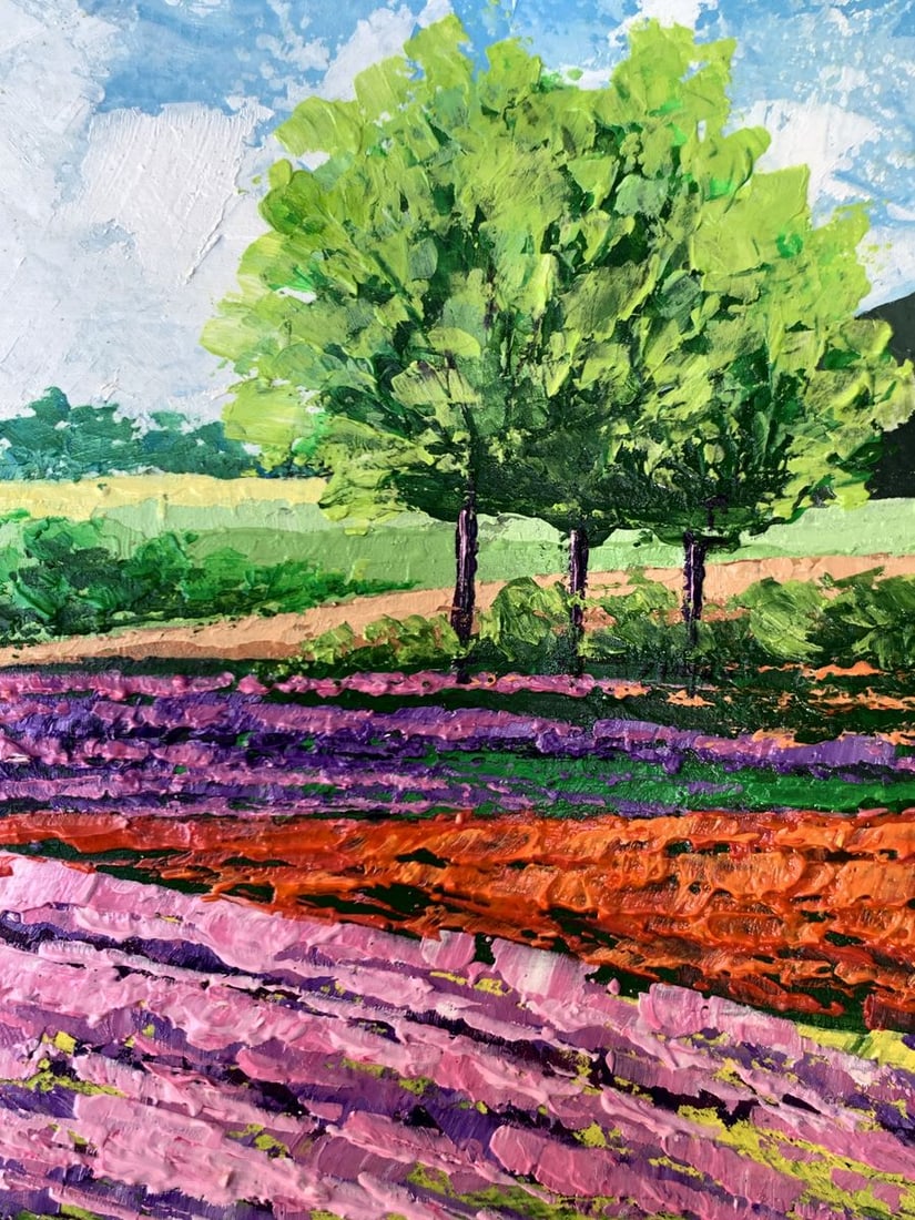 Oil painting Flower fields near the mountains V. Zadorozhnya - 6