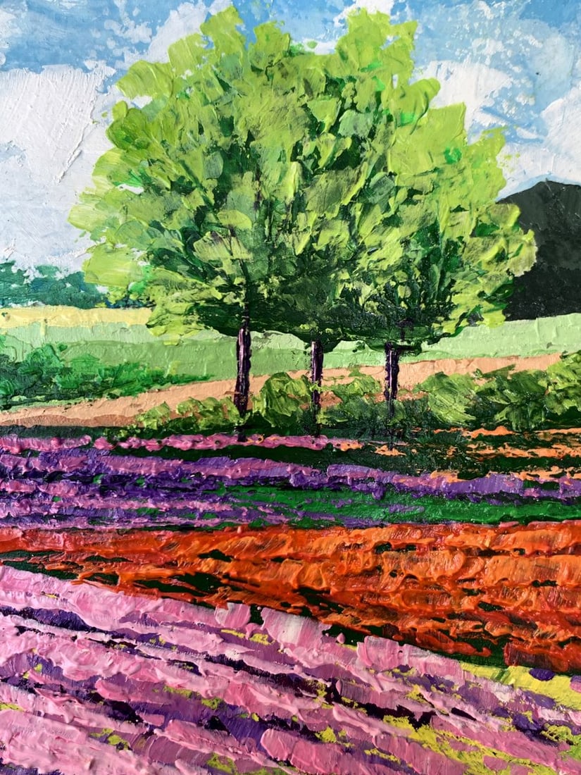 Oil painting Flower fields near the mountains V. Zadorozhnya - 7