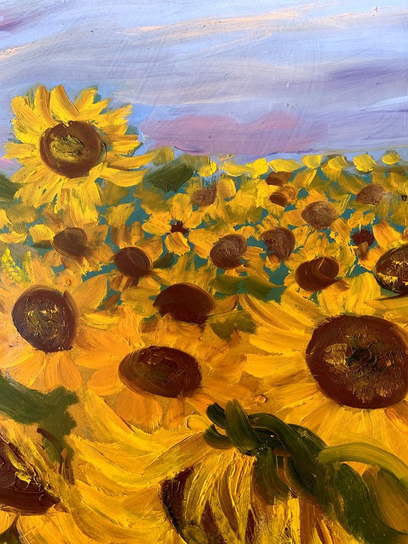 Oil painting Sunflowers along the road Valentina Simashchuk - 10