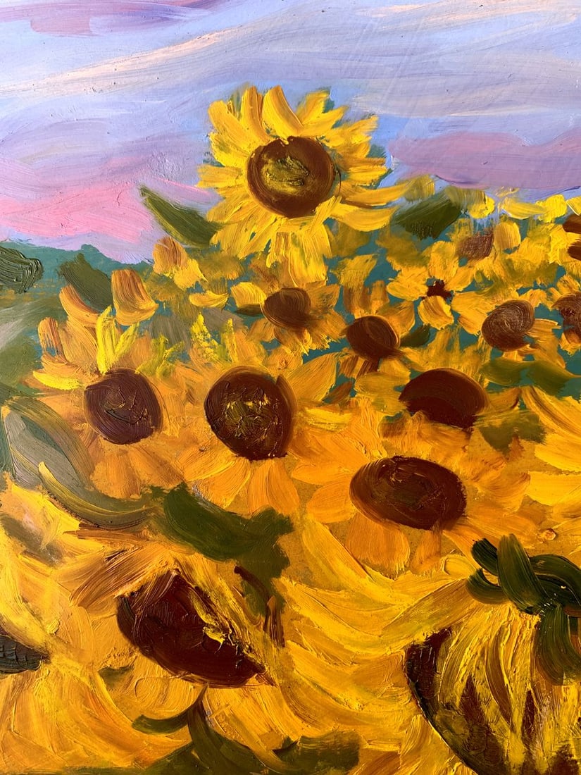 Oil painting Sunflowers along the road Valentina Simashchuk - 8