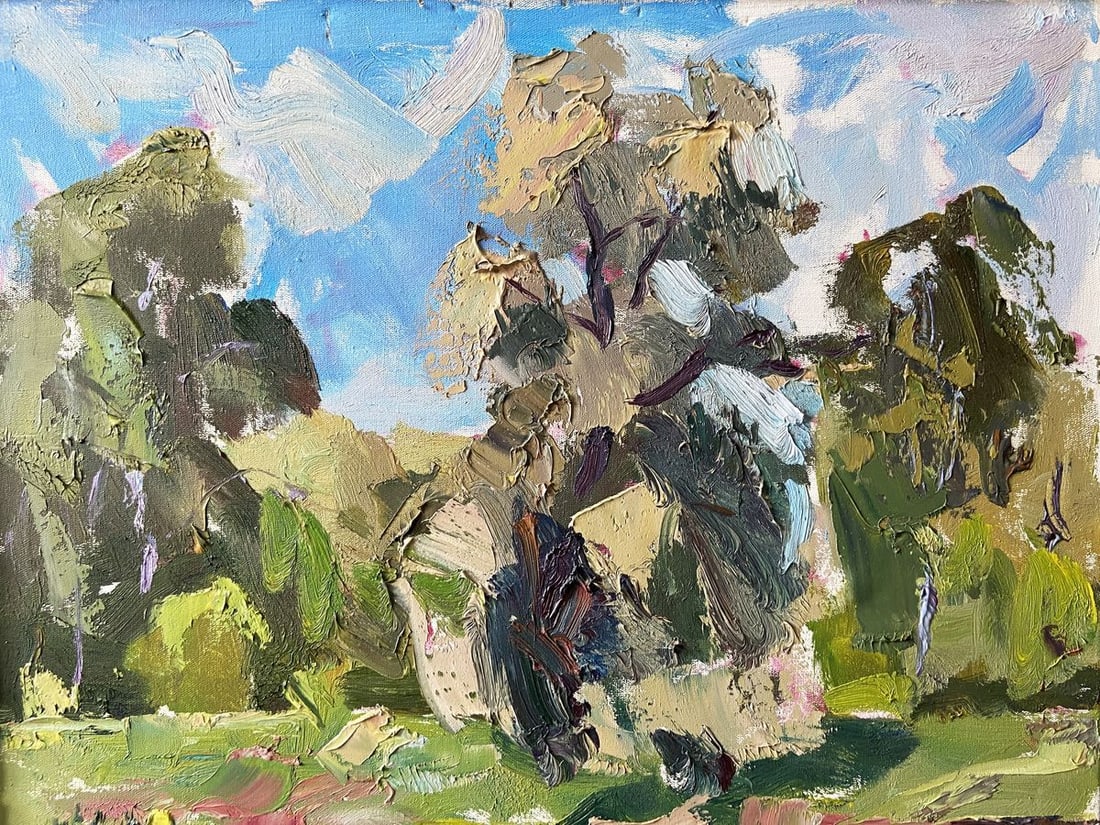 Oil painting May shore Kapotenko Ivan Ivanovich: Title: Oil painting May shore Kapotenko Ivan Ivanovich Description: Gap 8 *** ABOUT THIS PAINTING *** * TITLE: "May shore" * ARTISTS: Kapotenko Ivan Ivanovich * SIZE: 40x45 cm/'15.74x17.71 inches' *