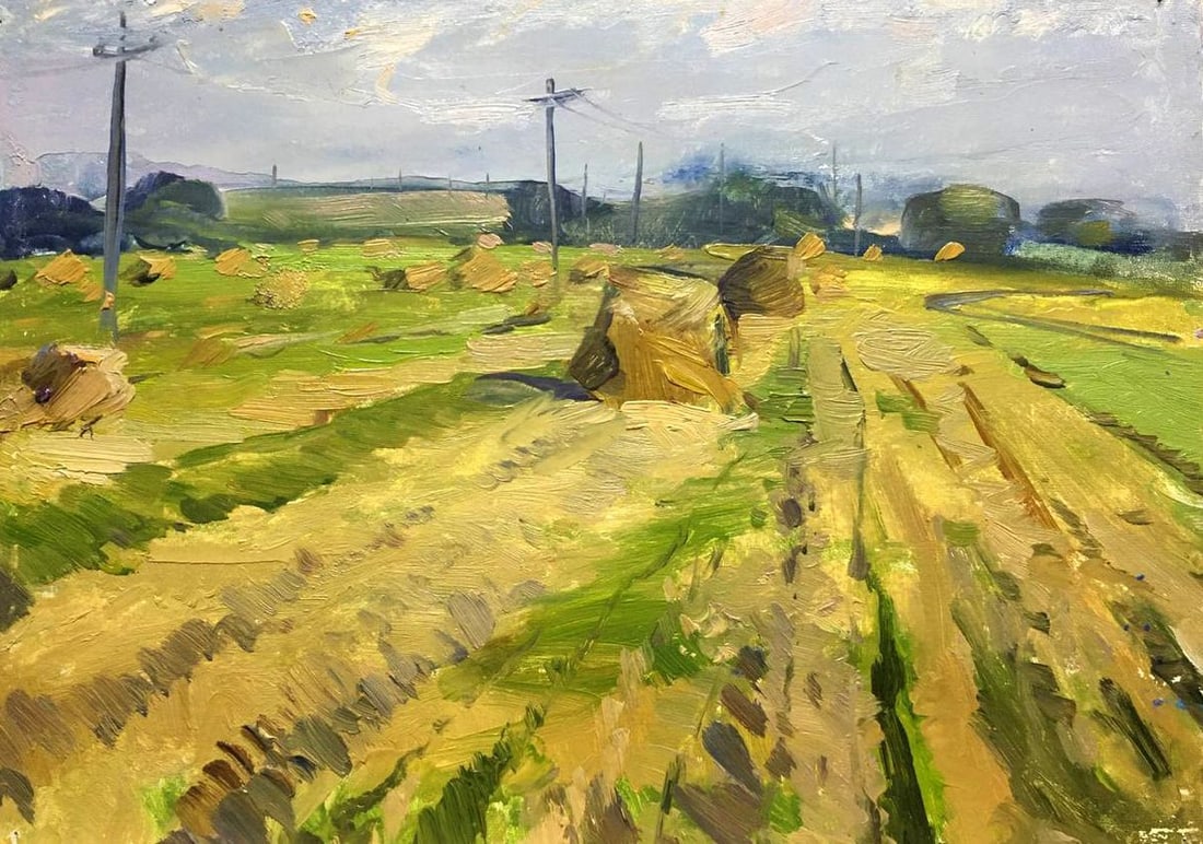 Oil painting Summer day Bloshenko Anatoly Mikhailovich: Title: Oil painting Summer day Bloshenko Anatoly Mikhailovich Description: 1059 *** ABOUT THIS PAINTING *** * TITLE: "Summer day" * ARTISTS: Bloshenko Anatoly Mikhailovich * SIZE: 35x50
