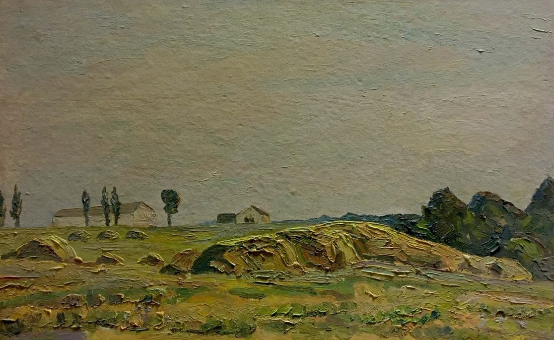 Oil painting Landscape with a house: Title: Oil painting Landscape with a house Description: Verns 137 *** ABOUT THIS PAINTING *** * TITLE: "Landscape with a house" * ARTISTS: Unknown artist * SIZE: 50x80 cm/'19.68x31.49 inches' * MEDIUM
