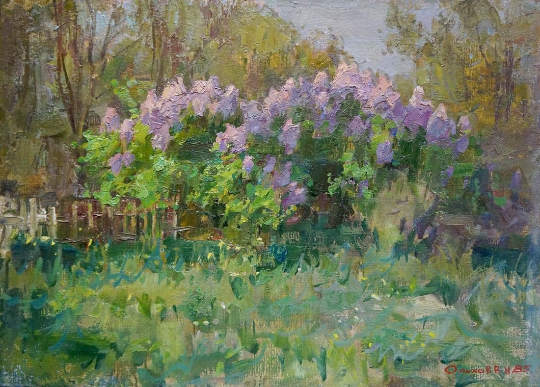 Oil painting Lilac blooms Olkhov Vladimir Nikolaevich: Title: Oil painting Lilac blooms Olkhov Vladimir Nikolaevich Description: Verns 485 *** ABOUT THIS PAINTING *** * TITLE: "Lilac blooms" * ARTISTS: Olkhov Vladimir Nikolaevich * SIZE: 50x70
