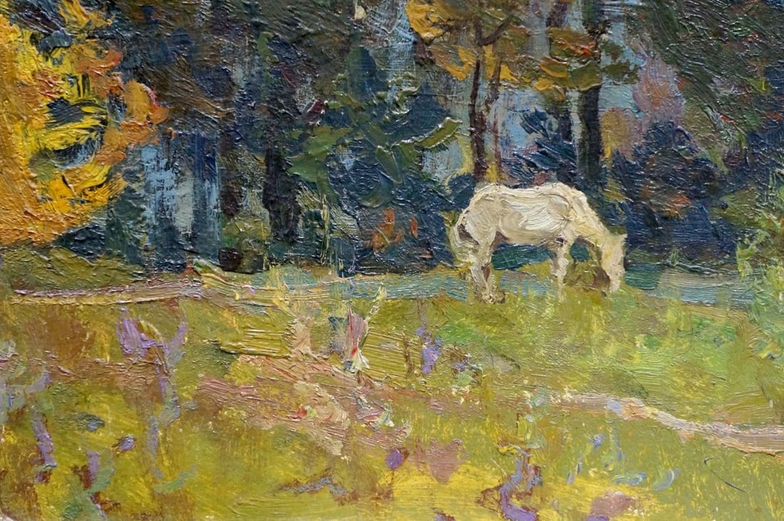 Oil painting Horse near the forest Zhabinsky Leonid Andreevich - 2