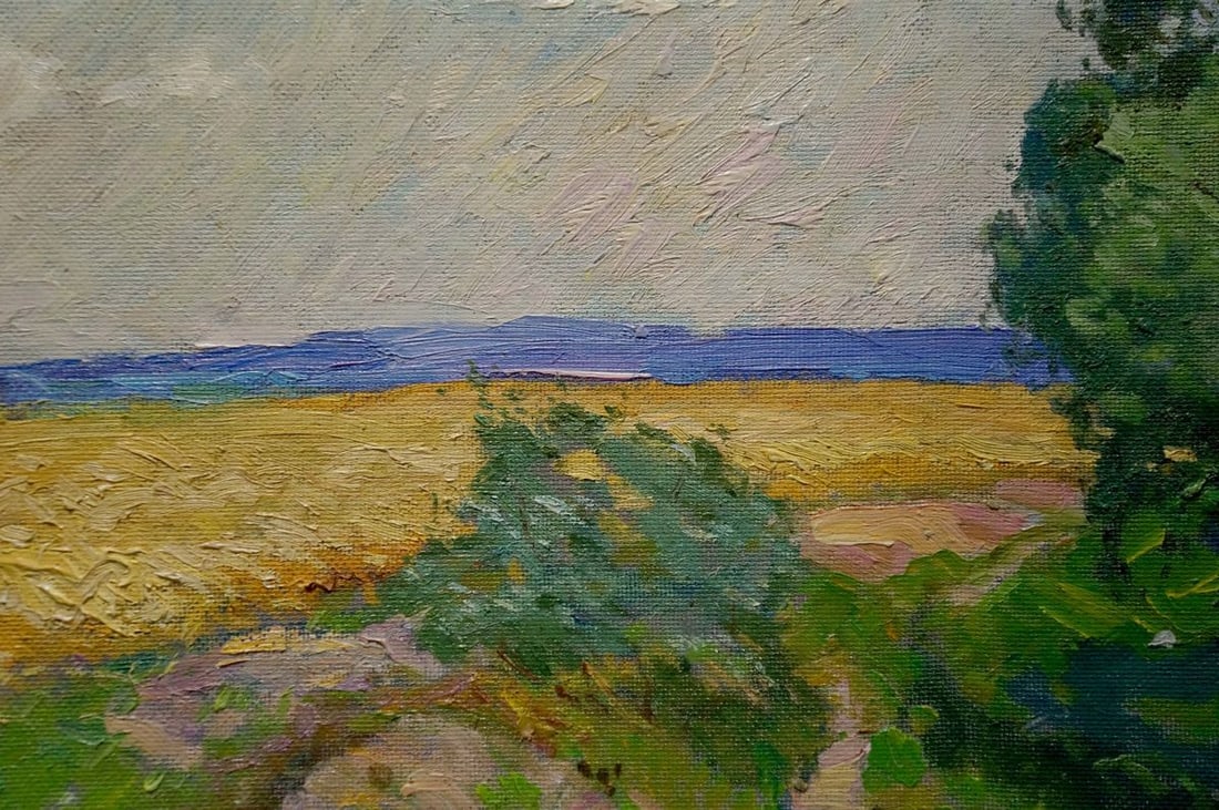Oil painting Sevastyanov Viktor Grigorievich Field landscape - 6