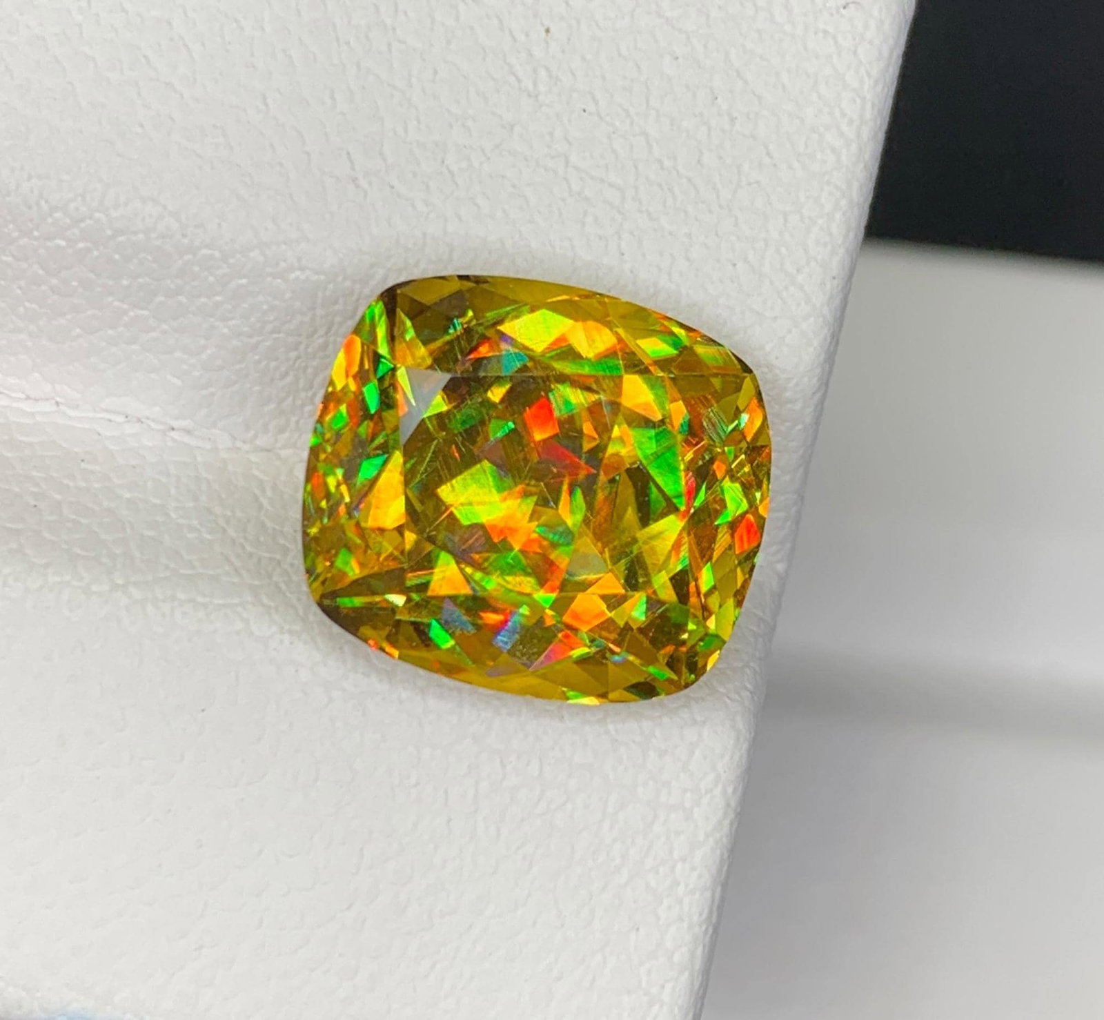 Lustrous Sphene Titanite Fancy Cushion Gemstone: 8.48 Carat Multi Color Titanite, June Birthstone - 7